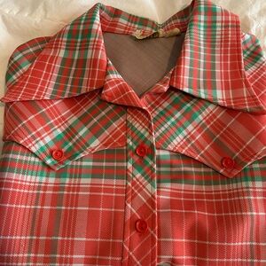 Lane Bryant orange and green plaid jacket